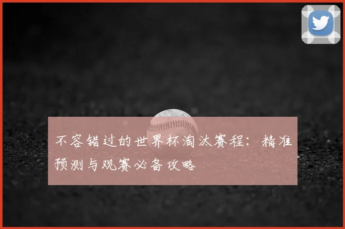 不容错过的世界杯淘汰赛程：精准预测与观赛必备攻略